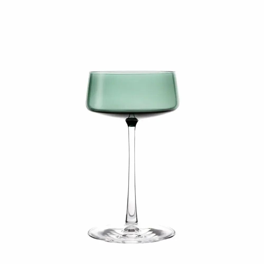 Glass - VidaMartini Malachit Colored Champagne Glass - 6 pieces 230 ml - PEKALLA CRISTAL GLASS