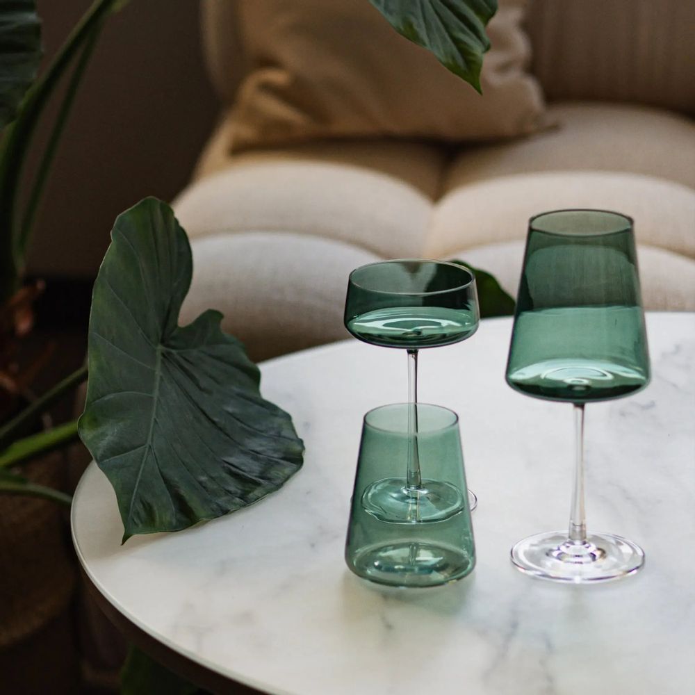 Glass - VidaMartini Malachit Colored Champagne Glass - 6 pieces 230 ml - PEKALLA CRISTAL GLASS
