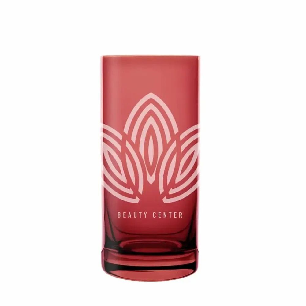 Glass - Vispera Rubin colored cocktail glass with logo - 1 piece 360 ml - PEKALLA CRISTAL GLASS