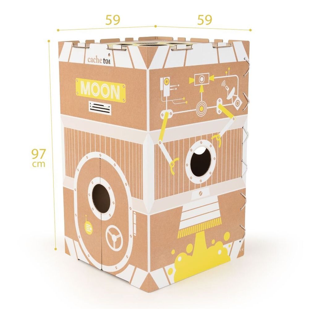 Design objects - Foldable cardboard playhouse made in France - MOON / CACHE TOI - CACHETOI