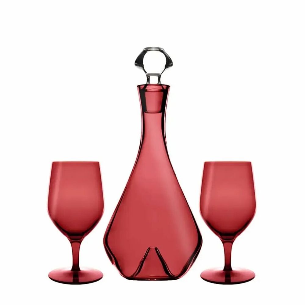 Carafes - Vispera Rosal Carafe and Water Cup Set - 2 pieces - PEKALLA CRISTAL GLASS