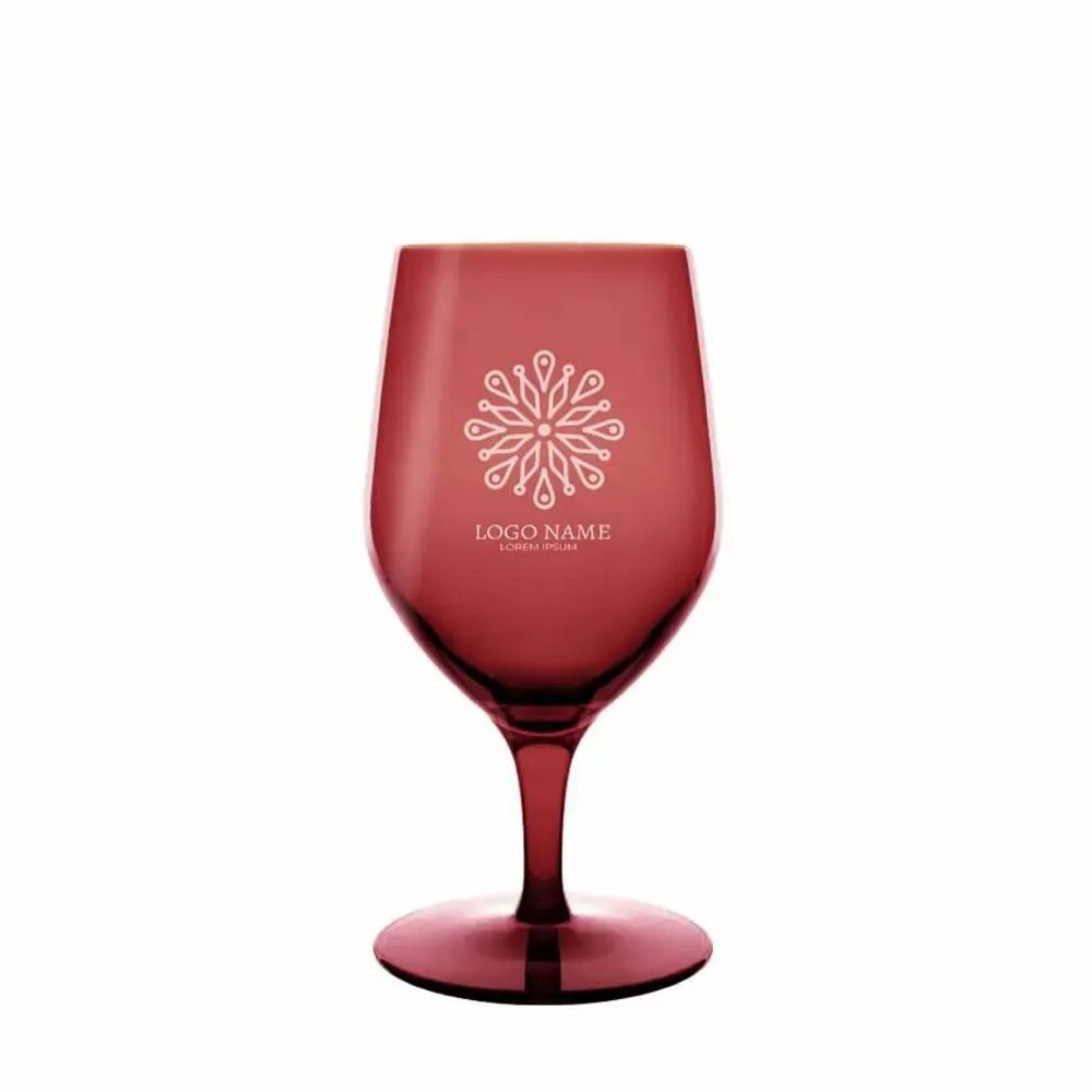 Glass - Vispera Rosal colored beer glass with logo engraving - 1 piece 450 ml - PEKALLA CRISTAL GLASS