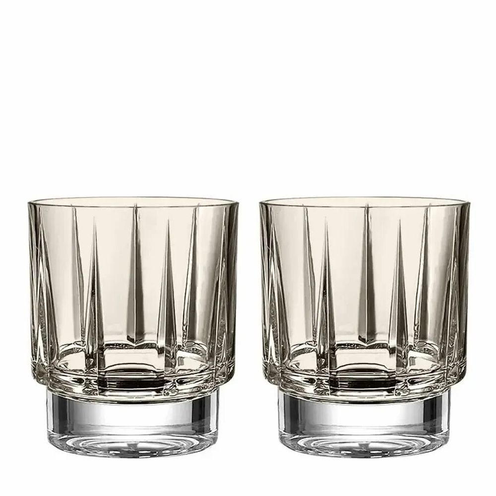 Cristallerie - Linea Mokka Verres en cristal à whisky - 2 pièces 300 ml - PEKALLA CRISTAL GLASS