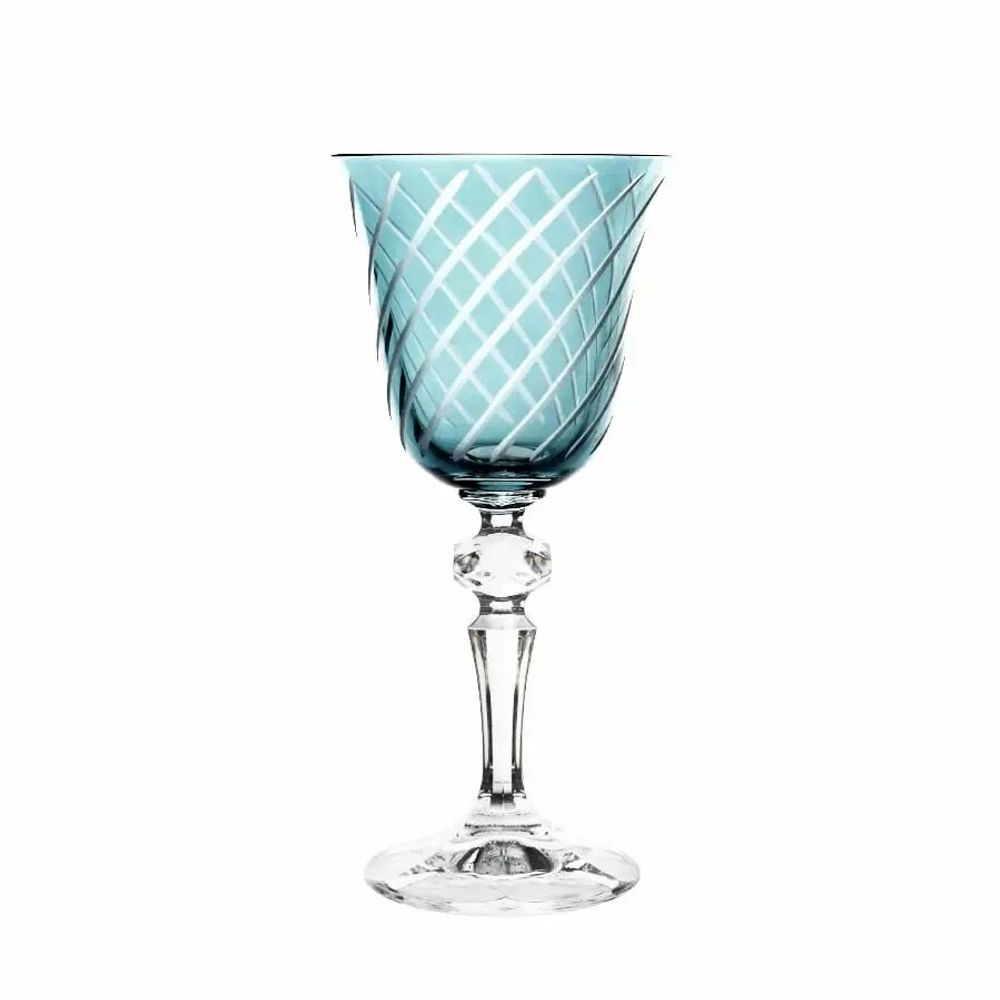 Glass - Gratia Aqua Crystal Wine Glasses - 6 Pieces 170ml - PEKALLA CRISTAL GLASS