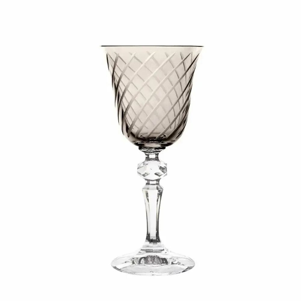 Glass - Gratia Mokka Crystal Wine Glasses - 6 Pieces 170 ml - PEKALLA CRISTAL GLASS