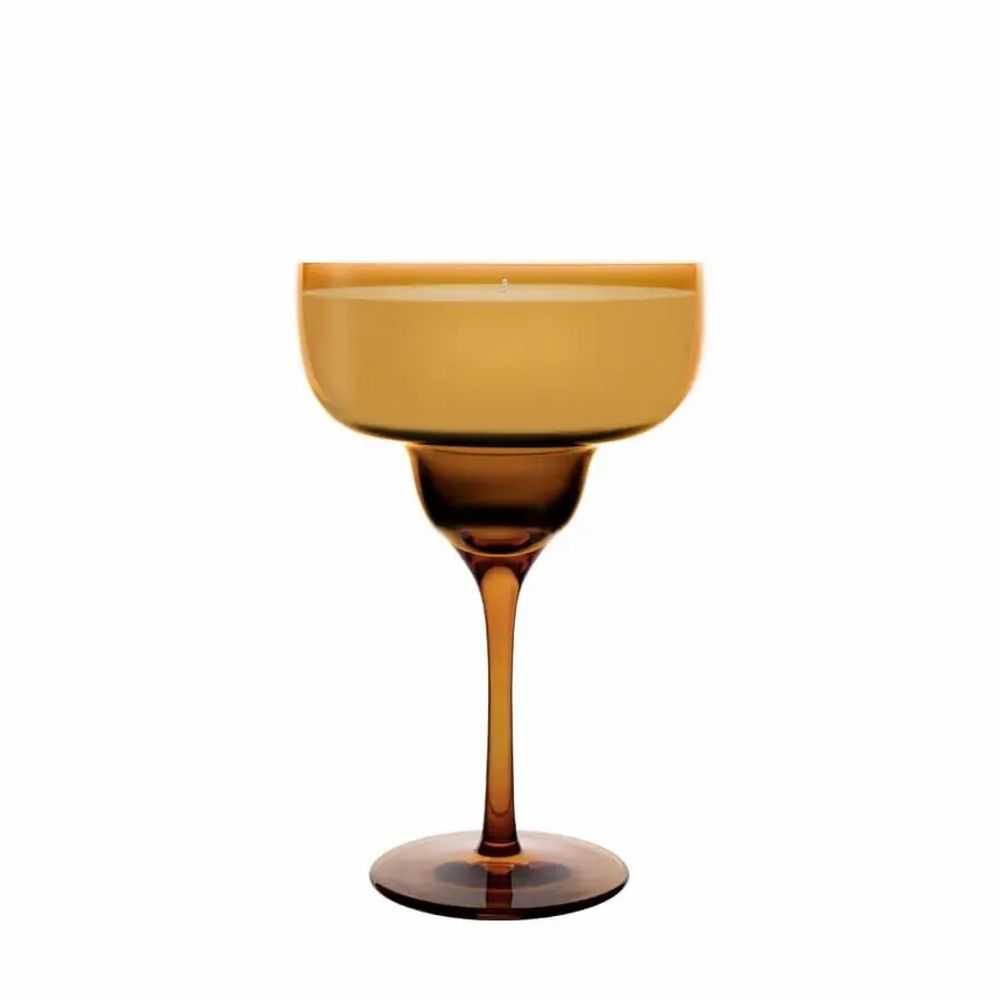 Candlesticks and candle holders - Vispera Amber Scented and colored soy candle on stand - PEKALLA CRISTAL GLASS