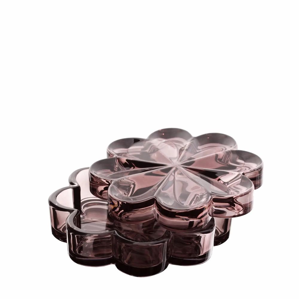 Cristallerie - Boîte en cristal TREFLE à bijoux Slate - PEKALLA CRISTAL GLASS