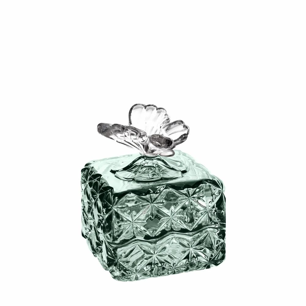 Cristallerie - Boîte en cristal PAPILLON à bijoux Malachit - PEKALLA CRISTAL GLASS