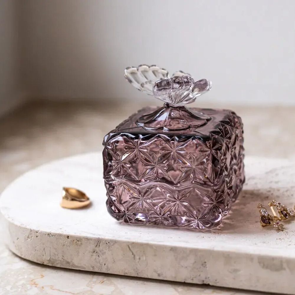 Cristallerie - Boîte en cristal PAPILLON à bijoux Slate - PEKALLA CRISTAL GLASS