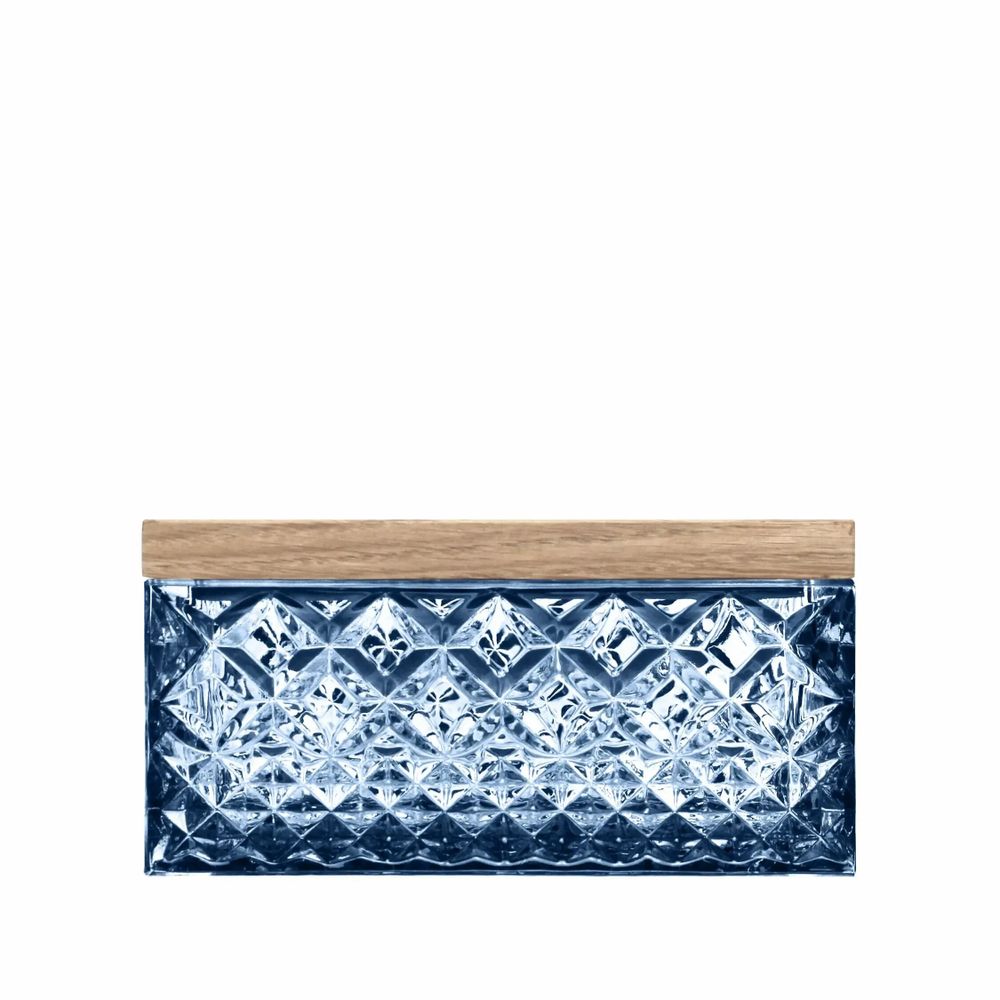 Cristallerie - Boîte à bijoux en cristal avec un couvercle en bois Mist - PEKALLA CRISTAL GLASS