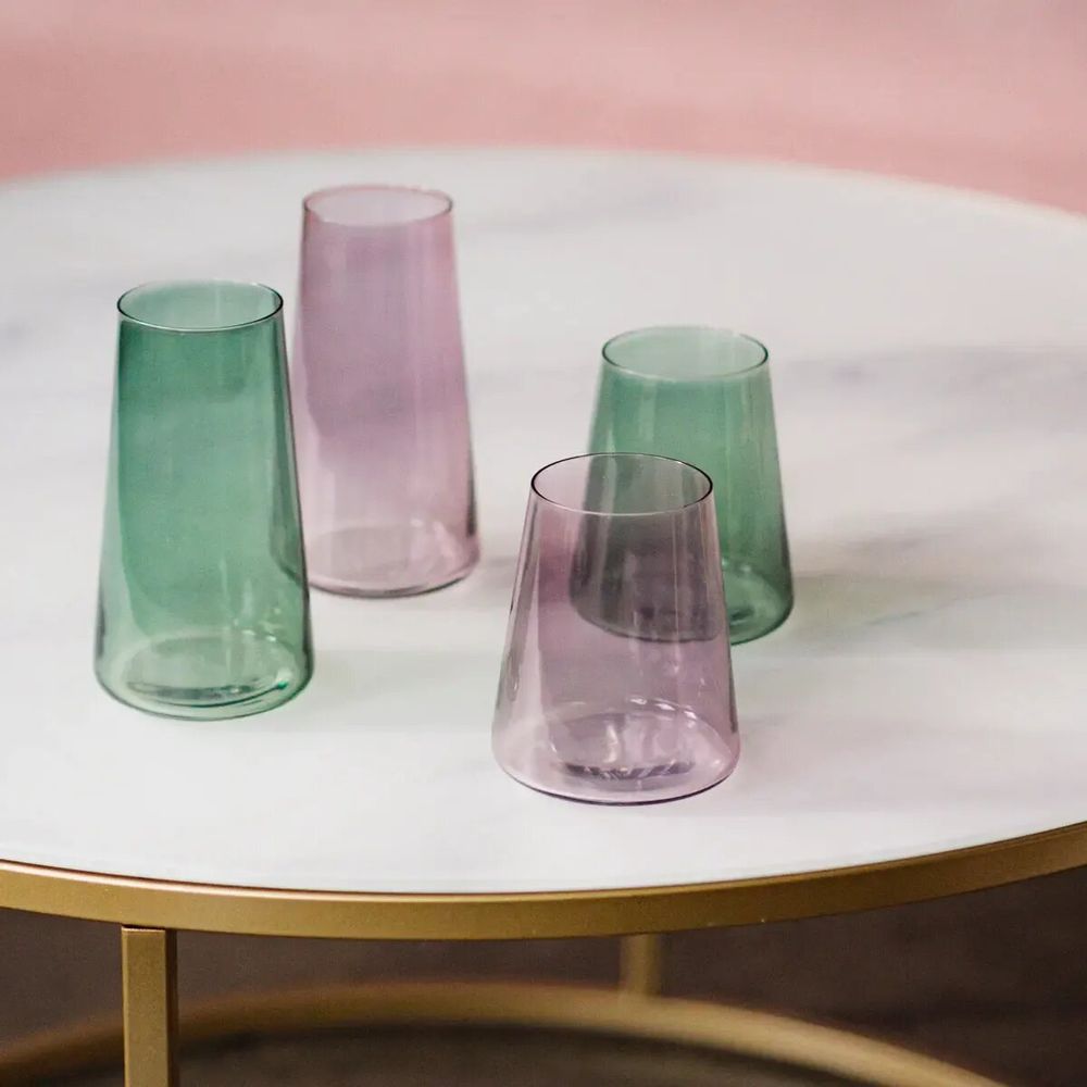 Glass - Vida Slate Colored Cocktail/Water Glass - 6 pieces 380 ml - PEKALLA CRISTAL GLASS