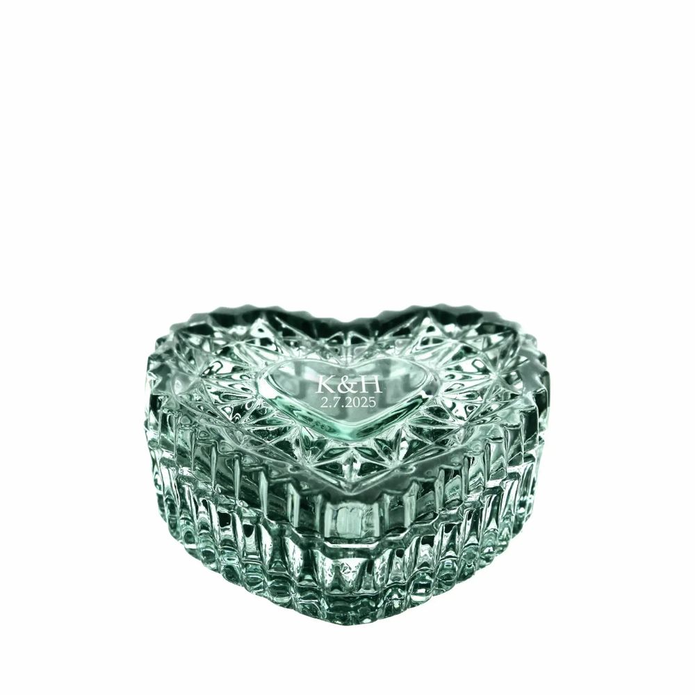 Cristallerie - Malachit Boîte en cristal pour les alliances du couple marié - PEKALLA CRISTAL GLASS