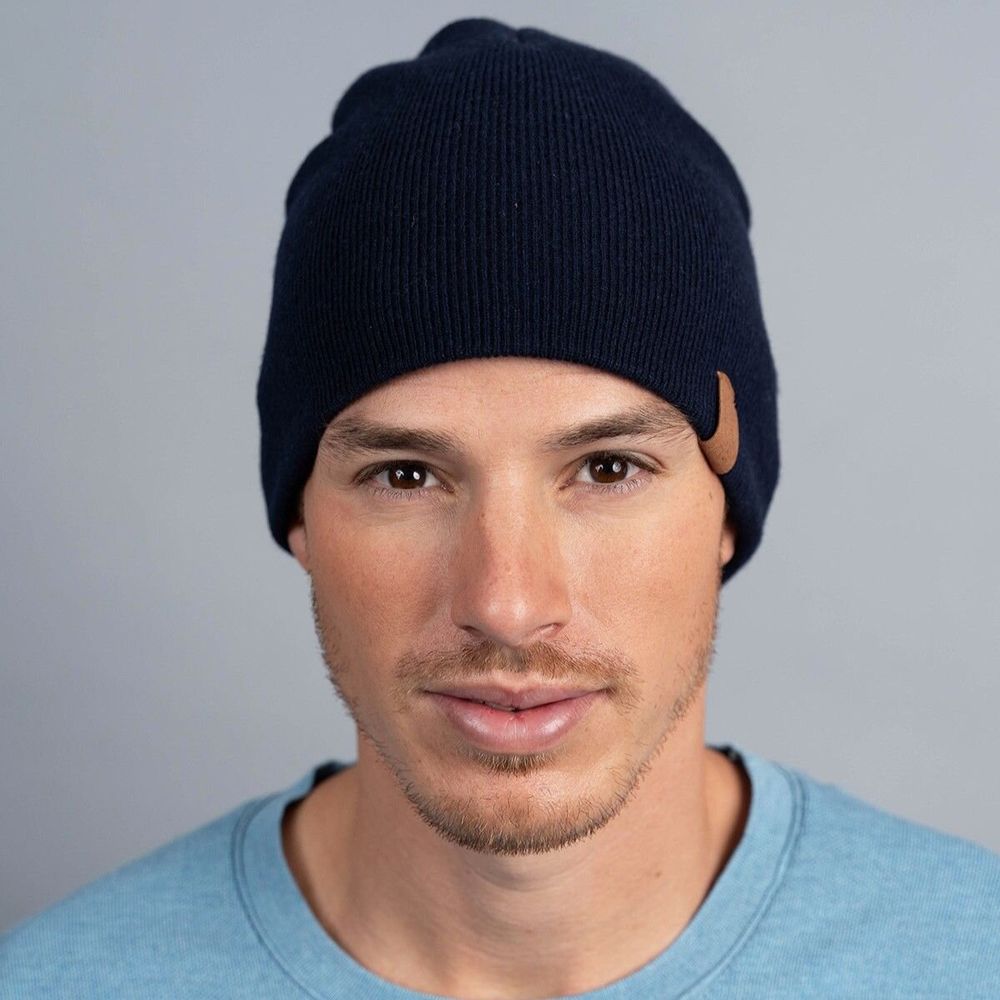 Hair accessories - JIM navy merino wool hat - MONSIEUR CHARLI