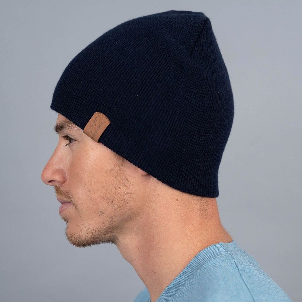 Hair accessories - JIM navy merino wool hat - MONSIEUR CHARLI