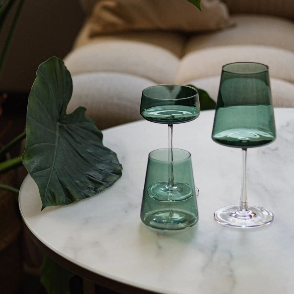 Glass - Vida Malachit Colored Wine Glass - 6 pieces 400 ml - PEKALLA CRISTAL GLASS