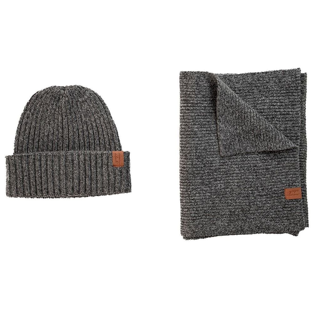 Foulards et écharpes - Coffret cadeau bonnet & écharpe en laine JEFF & JACK noir chiné - MONSIEUR CHARLI