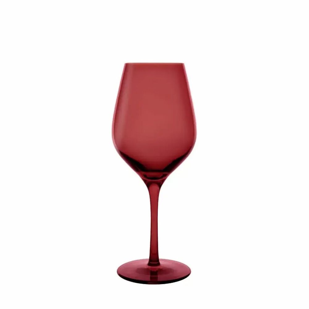 Glass - Vispera Colored Wine Glass Rubin - 6 pieces 480 ml - PEKALLA CRISTAL GLASS