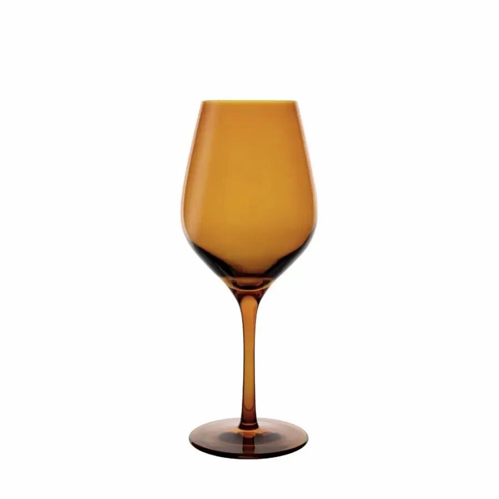 Crystal ware - Vispera Amber Colored Wine Glass - 6 pieces 480 ml - PEKALLA CRISTAL GLASS