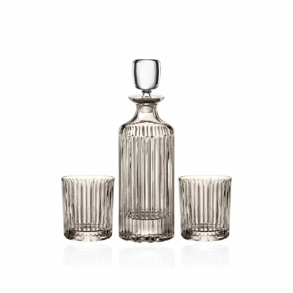 Cristallerie - Carafe + verres à whisky en cristal Mokka - 2 pièces 280 ml - PEKALLA CRISTAL GLASS