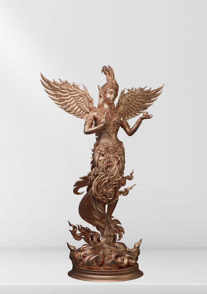 Sculptures, statuettes and miniatures - SIAM LUNAR ART - The Angel of Himmapan - SIAM LUNAR ART