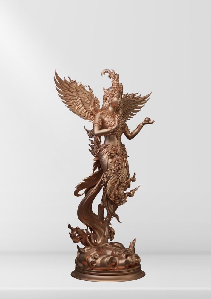 Sculptures, statuettes and miniatures - SIAM LUNAR ART - The Angel of Himmapan - SIAM LUNAR ART