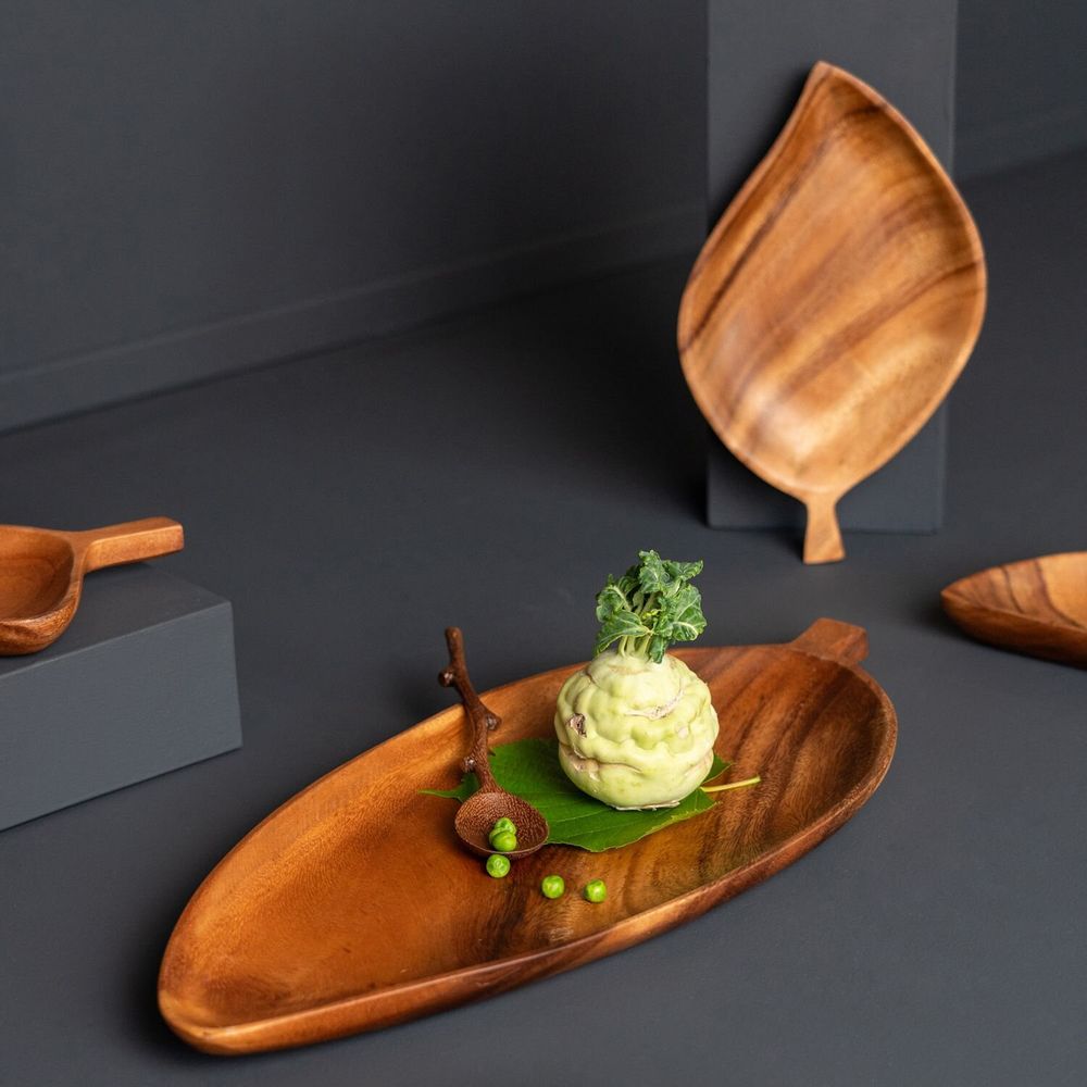 Plats et saladiers - Assiettes Laurel en bois d'acacia - KINTA