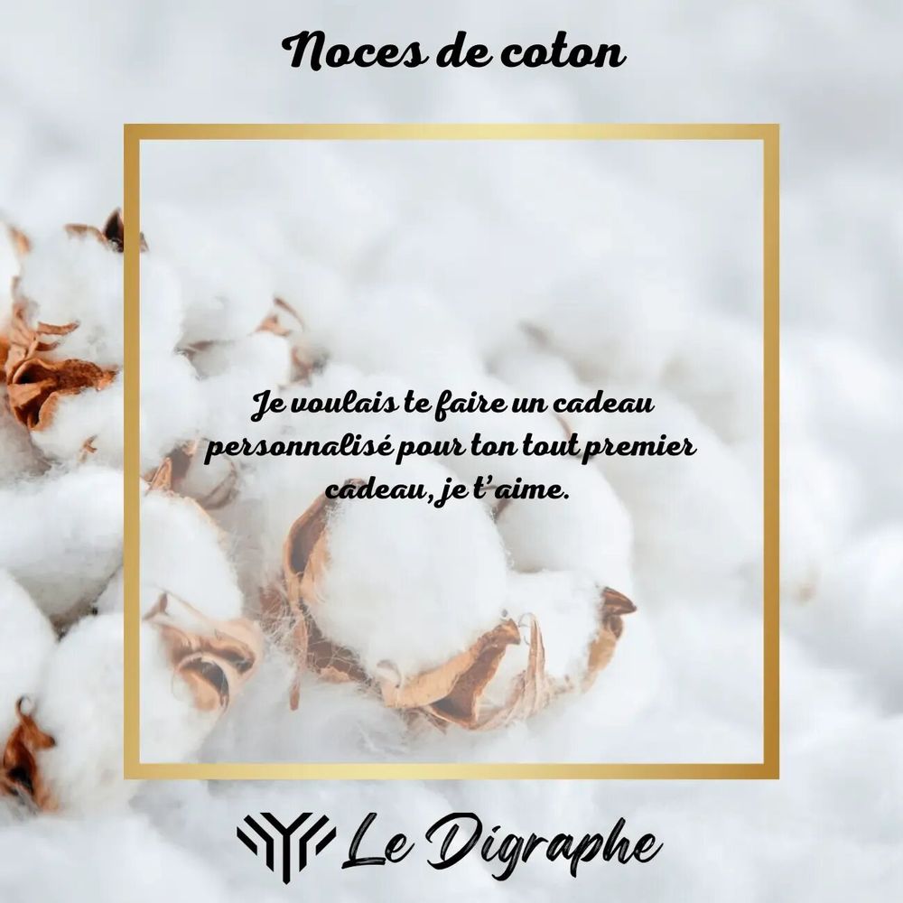 Objets de décoration - 1 an : digraphe noces de coton - LE DIGRAPHE