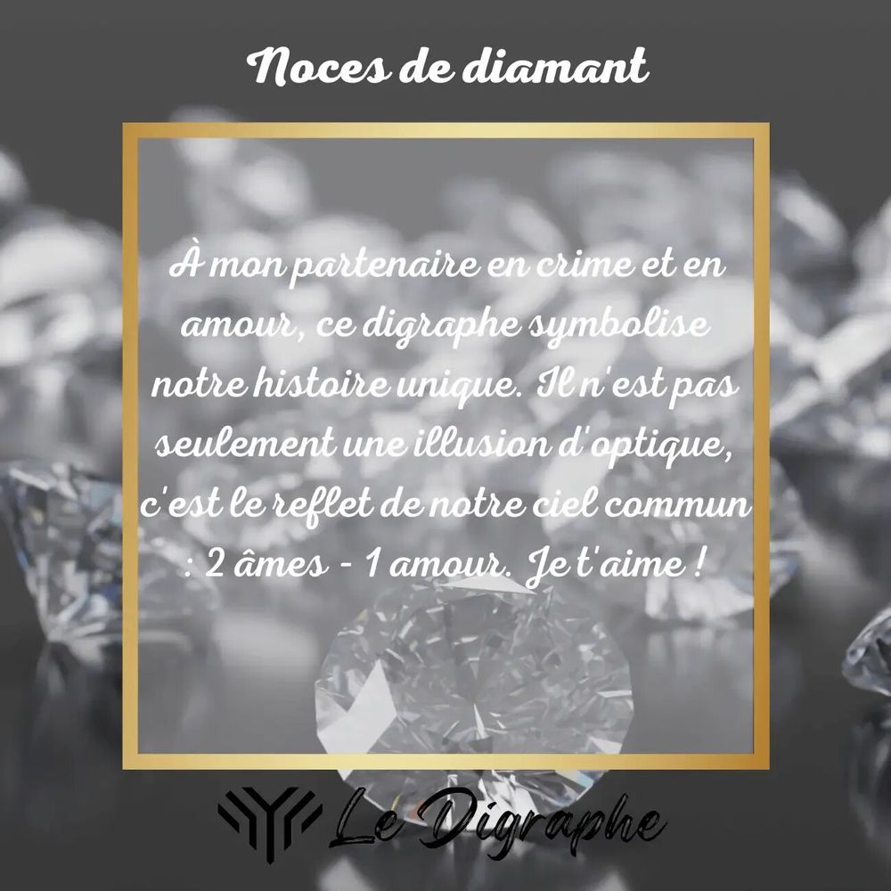 Objets personnalisables - 60 ans : digraphe noces de diamant - LE DIGRAPHE