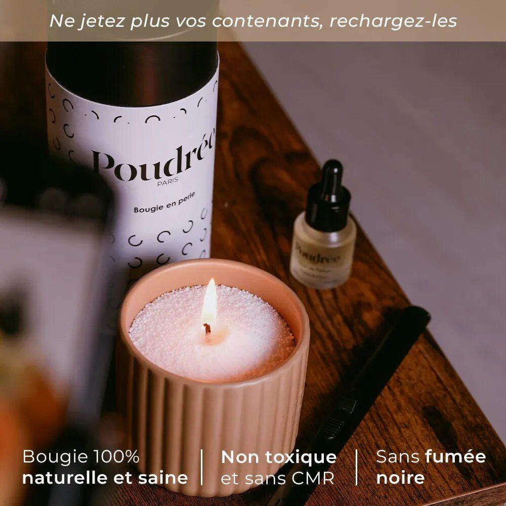 Bougies - Bougie en perle de cire - 500gr - POUDRÉE PARIS