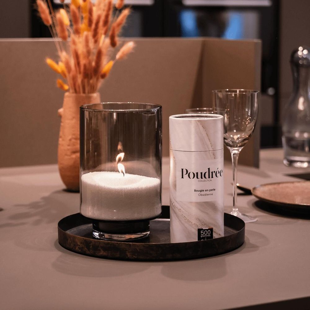 Bougies - Bougie en perle de cire - 500gr - POUDRÉE PARIS