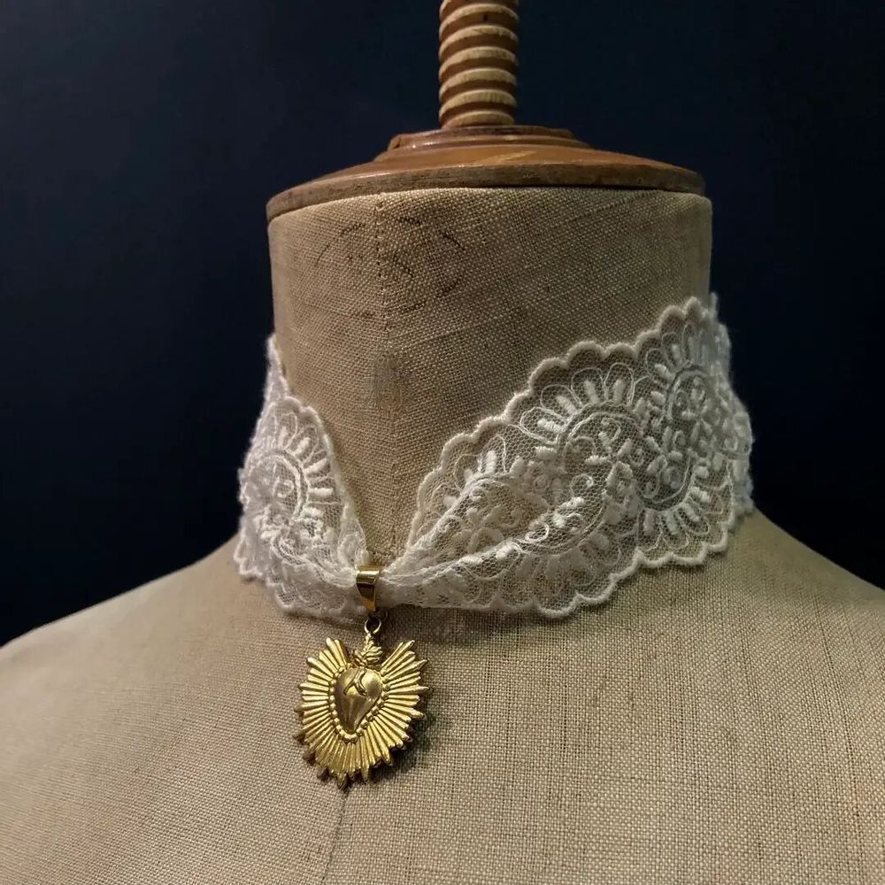 Bijoux - Choker Benvolio - Dentelle blanche - FASCINATO