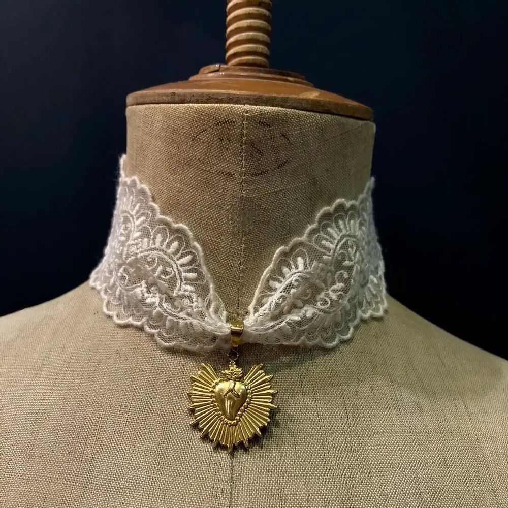 Bijoux - Choker Benvolio - Dentelle blanche - FASCINATO