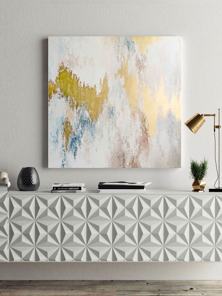 Aménagements pour bureau - Peintures abstraites texturées faites à la main série « Cascade » - MATISS ART STUDIO