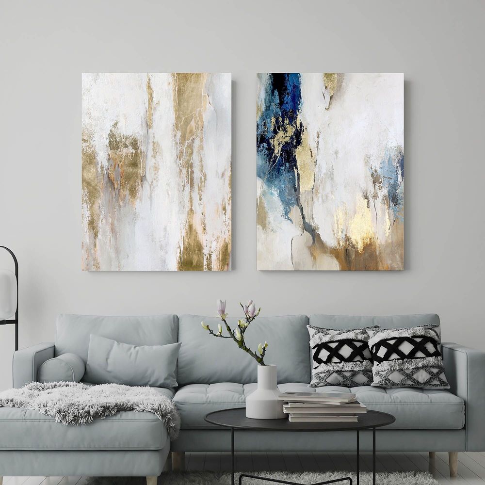 Aménagements pour bureau - Peintures abstraites texturées faites à la main série « Cascade » - MATISS ART STUDIO