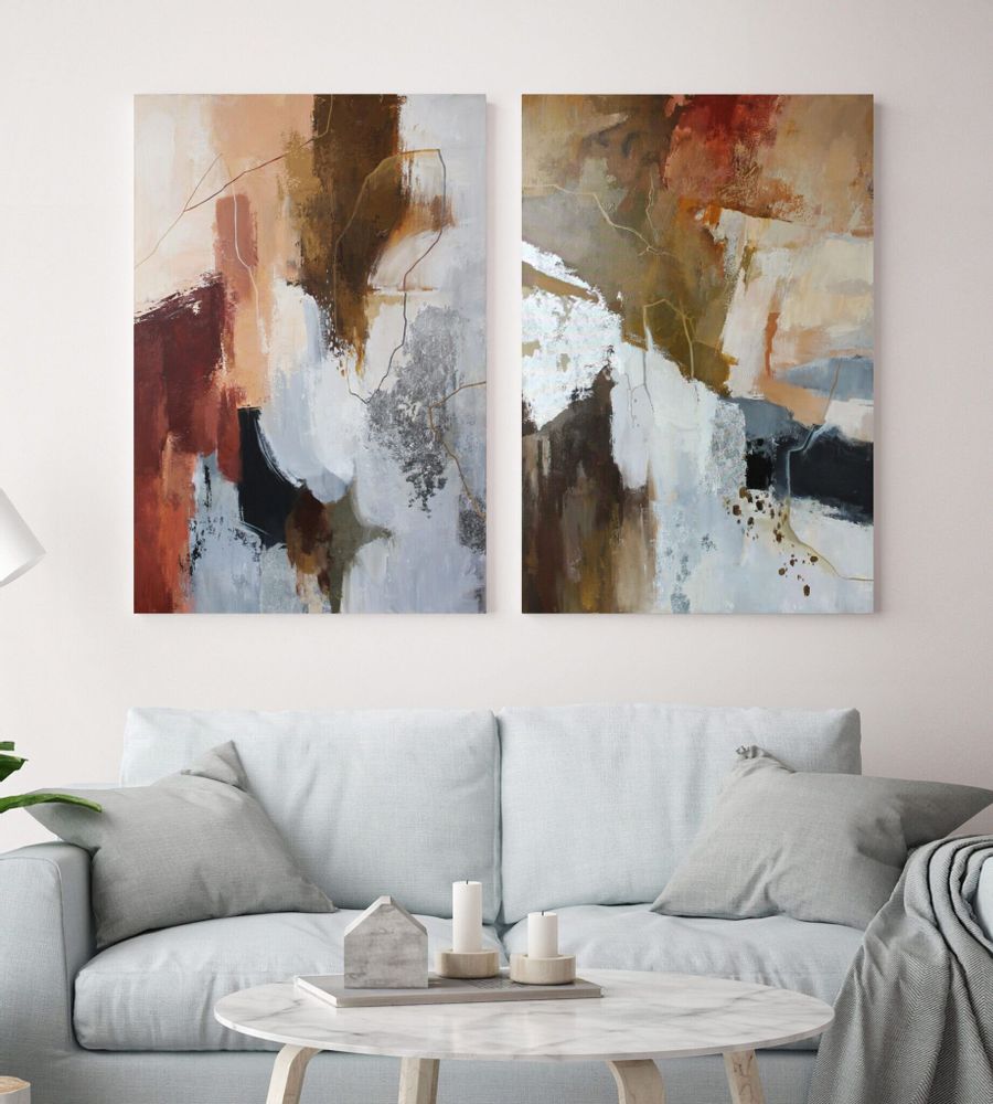 Aménagements pour bureau - «Impression» Série de peintures abstraites texturées faites à la main - MATISS ART STUDIO