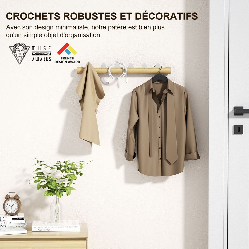 Etagères - KAPANOU Porte-manteau mural BBB06-White - KAPANOU