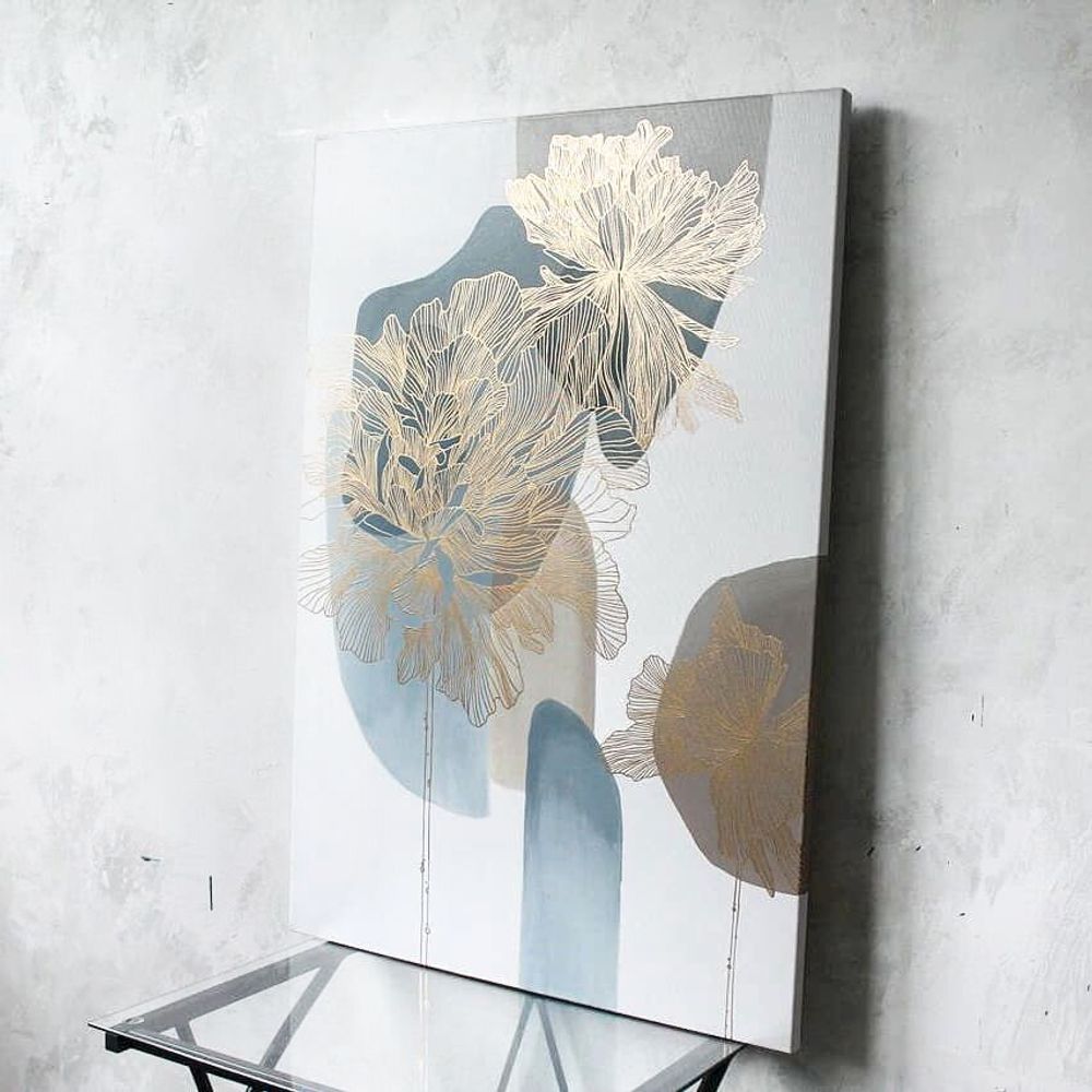 Office design and planning - « Thinness » Series of handmade textured abstract paintings - MATISS ART STUDIO