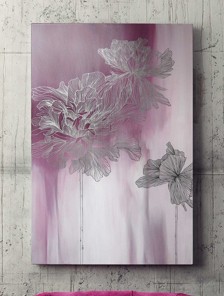 Office design and planning - « Thinness » Series of handmade textured abstract paintings - MATISS ART STUDIO