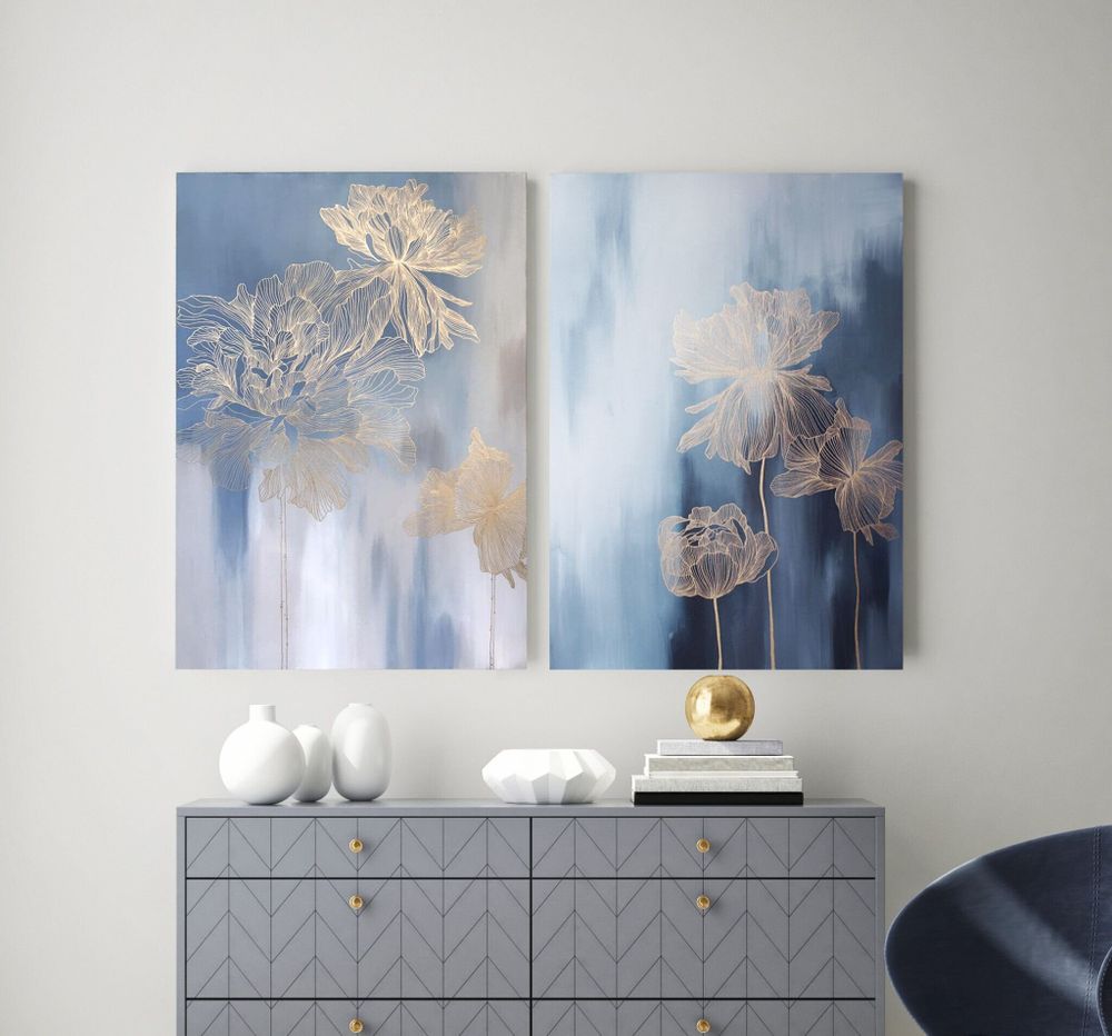 Office design and planning - « Thinness » Series of handmade textured abstract paintings - MATISS ART STUDIO