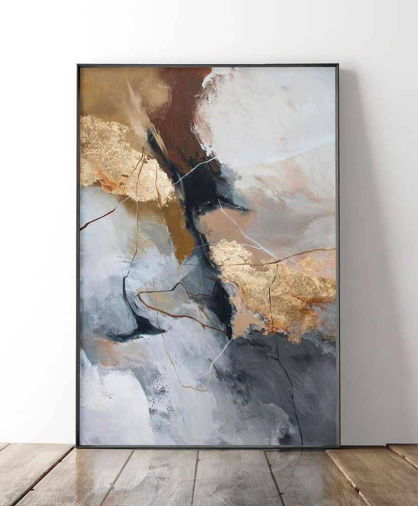 Office design and planning - « Desert » Series of handmade textured abstract paintings - MATISS ART STUDIO