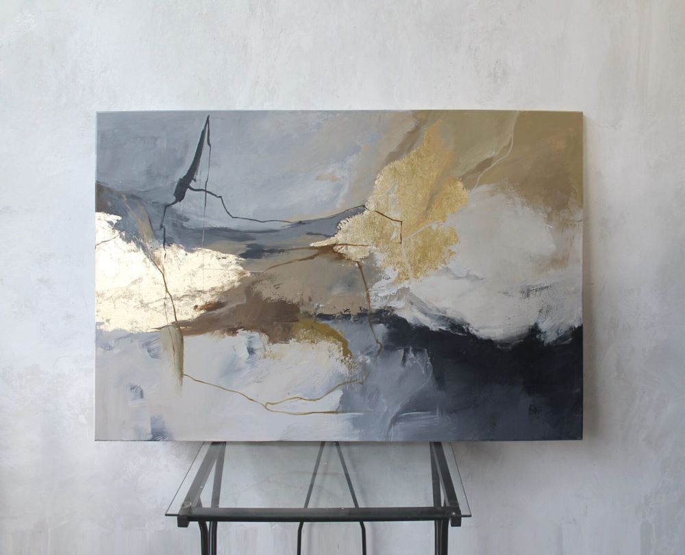 Office design and planning - « Desert » Series of handmade textured abstract paintings - MATISS ART STUDIO