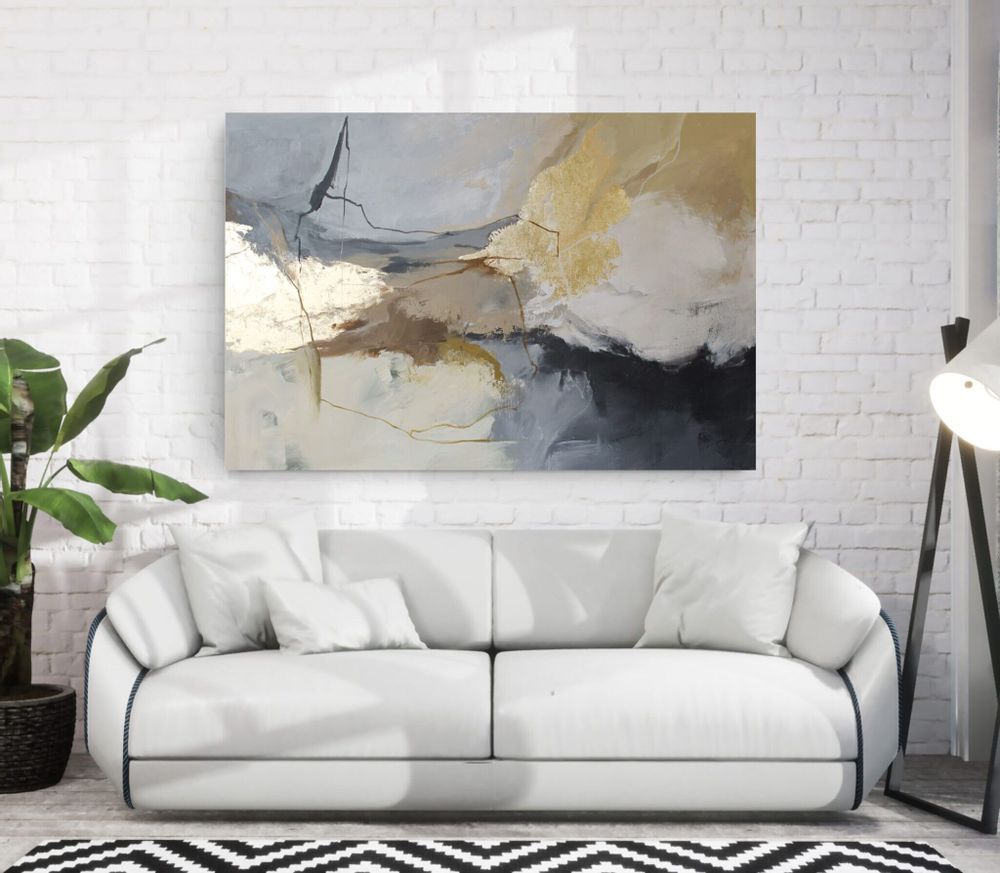 Office design and planning - « Desert » Series of handmade textured abstract paintings - MATISS ART STUDIO