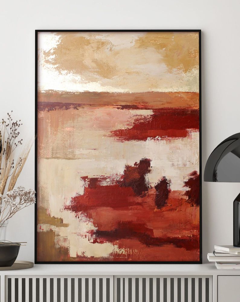 Aménagements pour bureau - « Estuary » Série de peintures abstraites texturées faites à la main - MATISS ART STUDIO