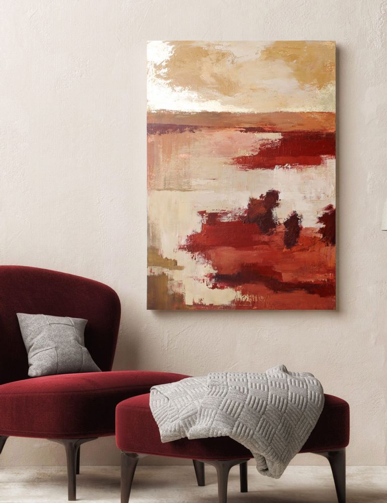 Aménagements pour bureau - « Estuary » Série de peintures abstraites texturées faites à la main - MATISS ART STUDIO