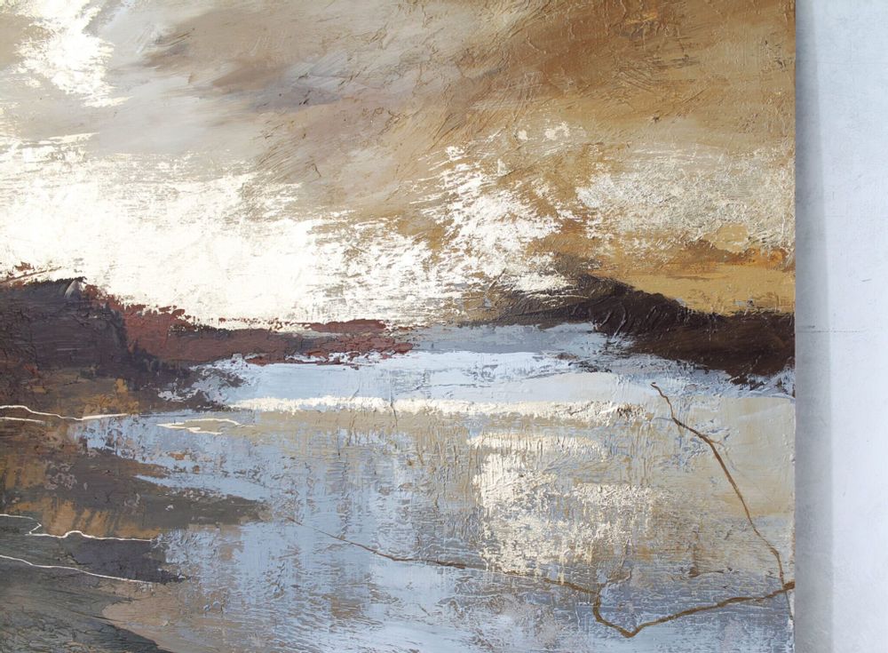 Aménagements pour bureau - « Calabria » Série de peintures abstraites texturées faites à la main - MATISS ART STUDIO