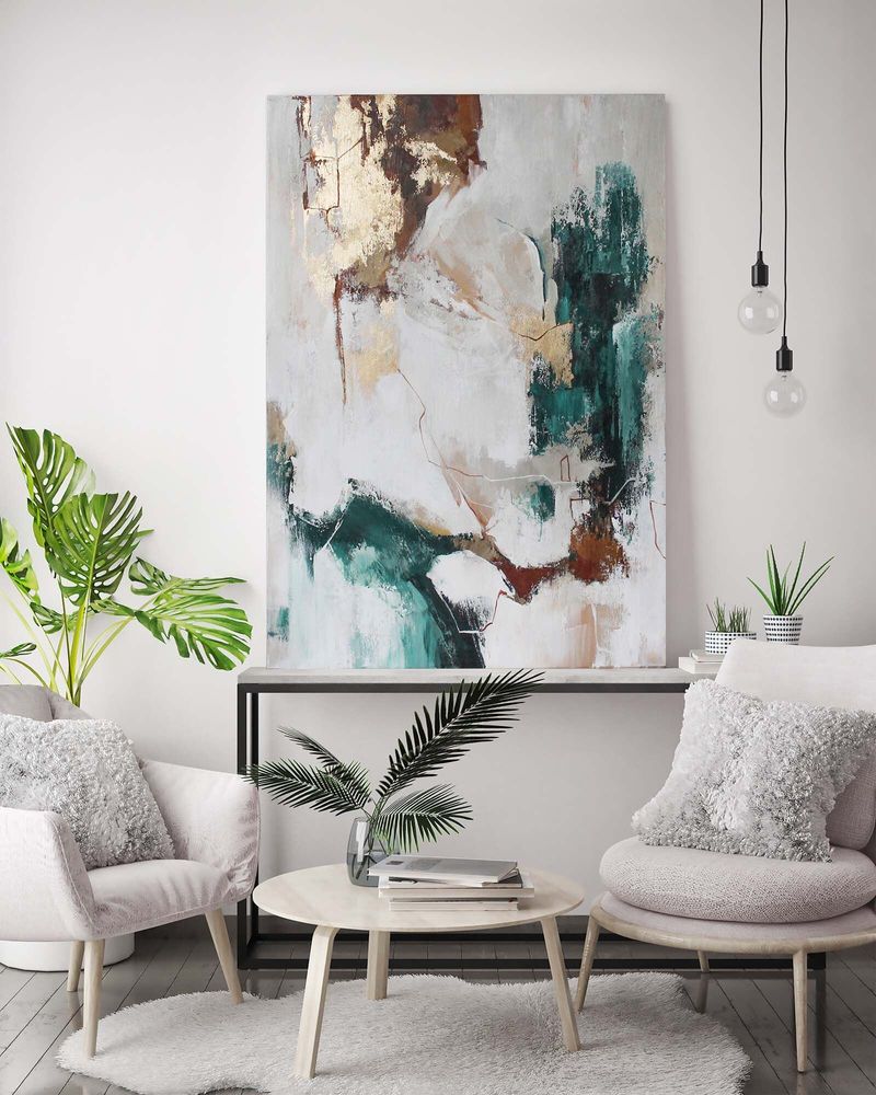 Aménagements pour bureau - « Green flux» Série de peintures abstraites texturées faites à la main - MATISS ART STUDIO