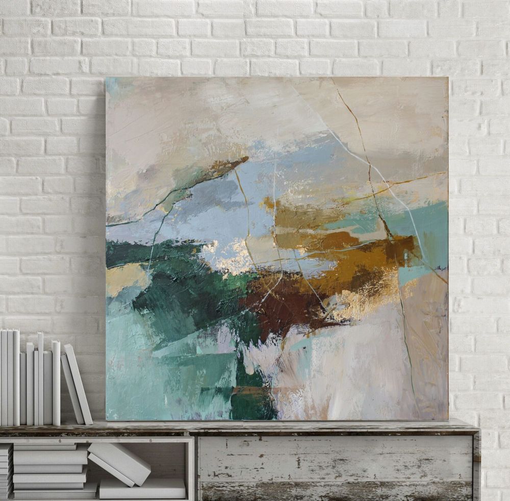 Aménagements pour bureau - « Cliff » Série de peintures abstraites texturées faites à la main - MATISS ART STUDIO