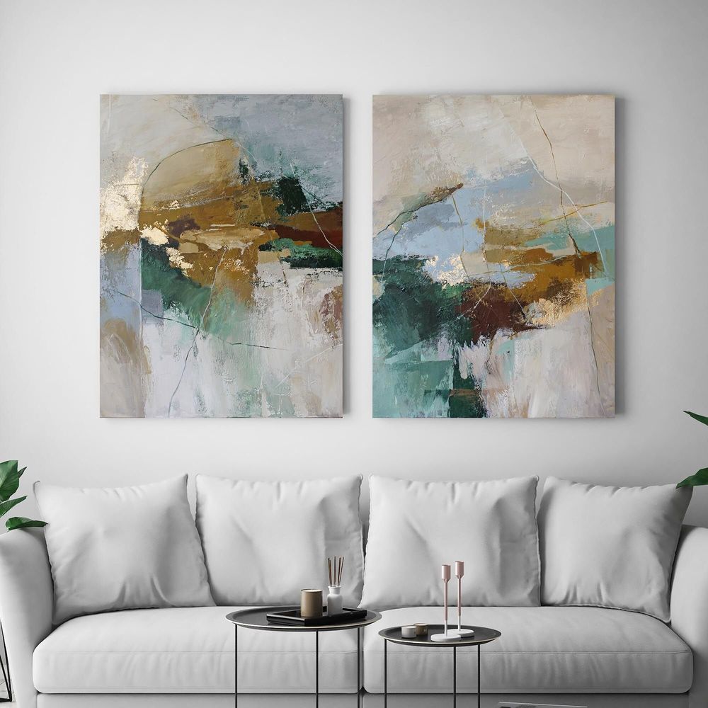 Aménagements pour bureau - « Cliff » Série de peintures abstraites texturées faites à la main - MATISS ART STUDIO