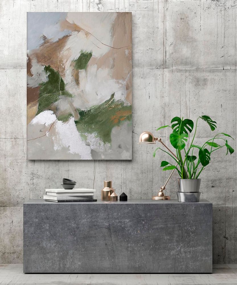 Aménagements pour bureau - « Velor » Série de peintures abstraites texturées faites à la main - MATISS ART STUDIO