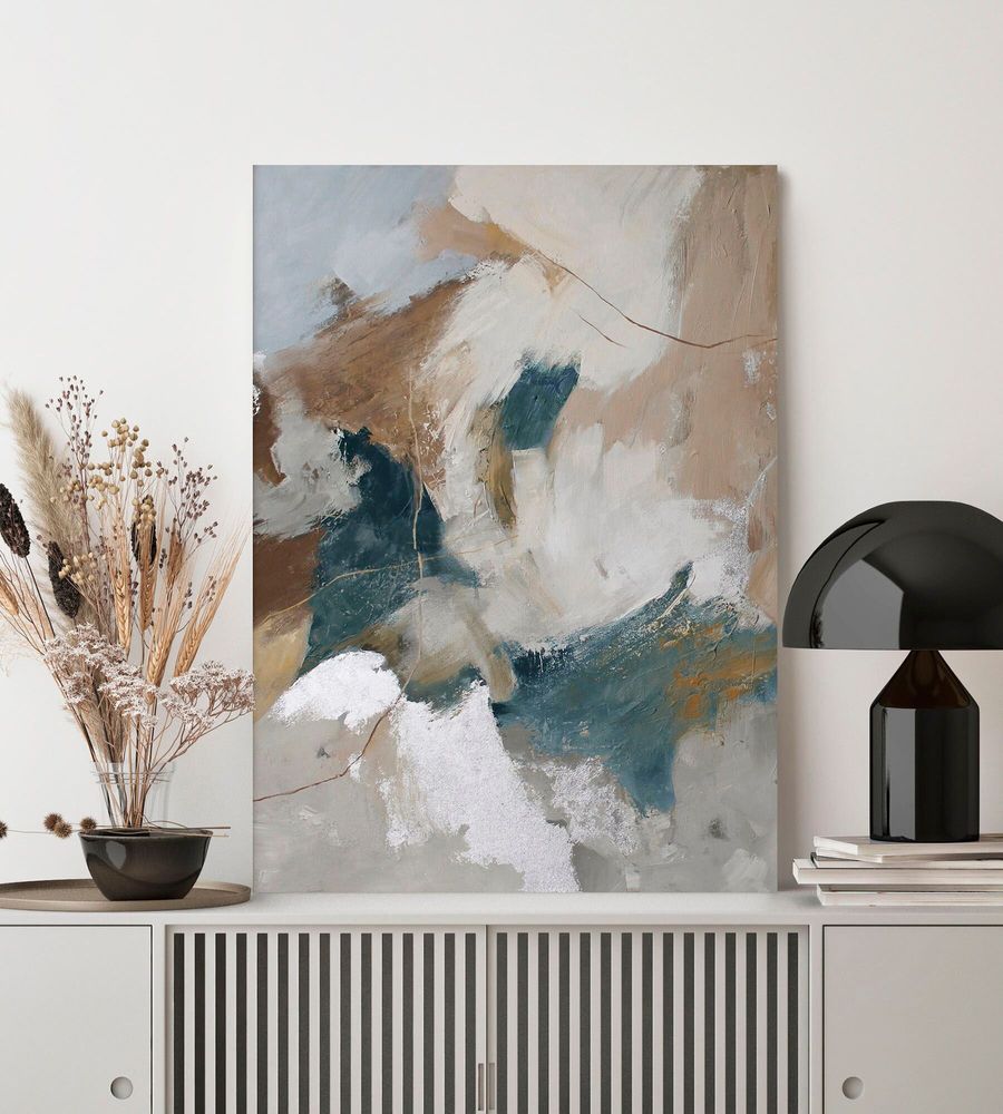 Office design and planning - « Velor » Series of handmade textured abstract paintings - MATISS ART STUDIO